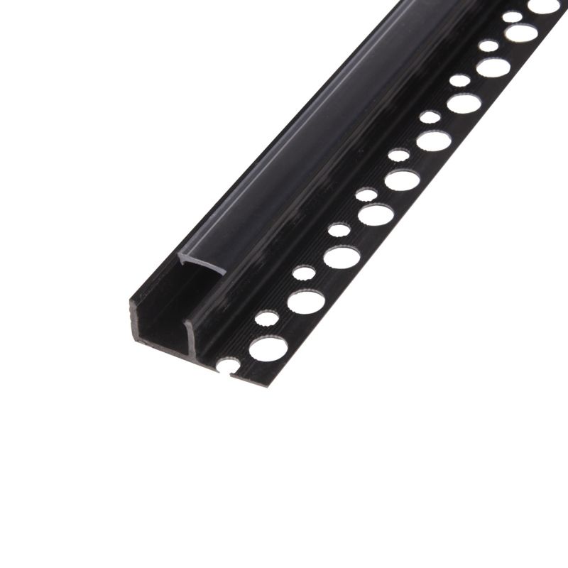 Profil LED MasterLED PCV wpuszczany glazura 33x12 Czarny z transparentnym kloszem 2m 1 szt.
