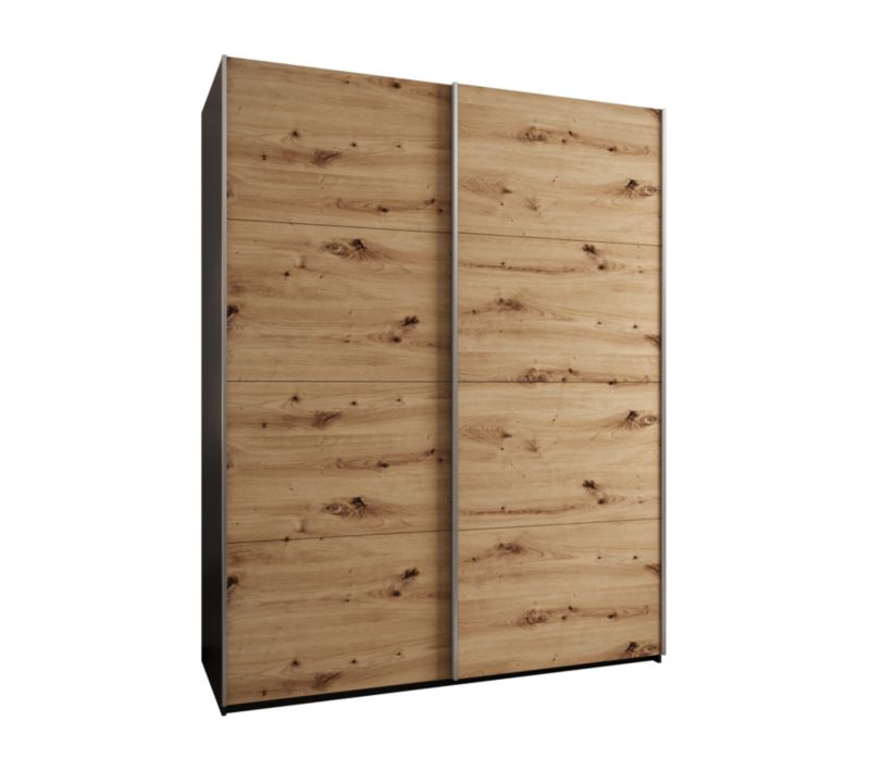 Szafa przesuwna Abiks LUX wysoka szer.200cm czarny/artisan/srebrny 1szt.