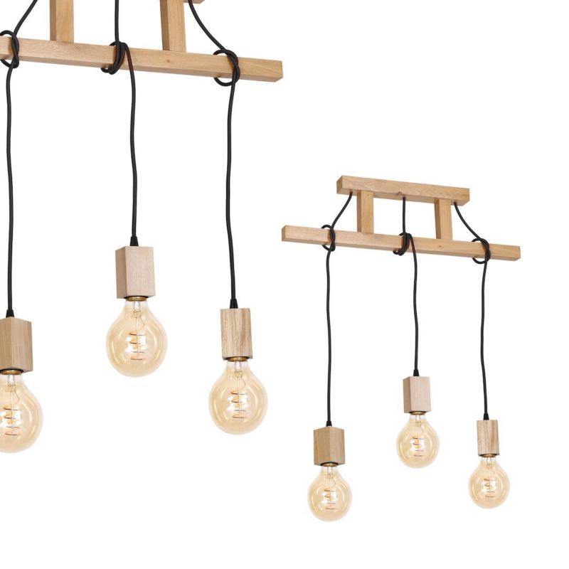 Lampa wisząca Milagro Jack 582 rustykalna drewniana 3xE27 1 szt.