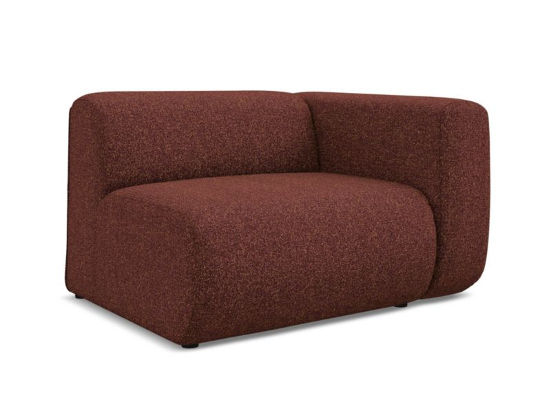 Moduł z podłokietnikiem prawy Makamii Ekahi z tkaniny strukturalnej 114x89 cm burgundowy 1 szt.