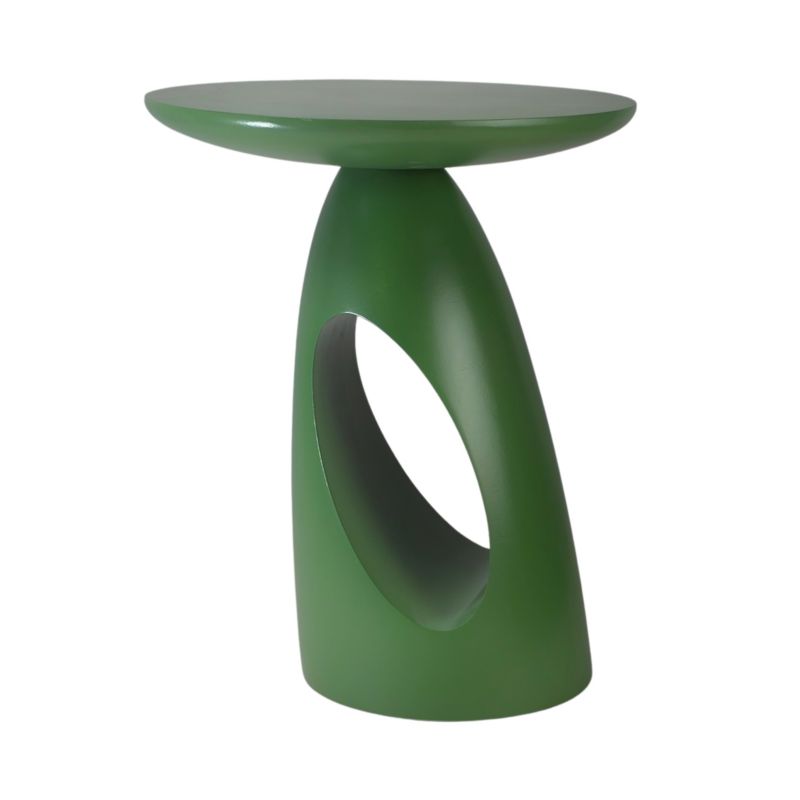 Stolik drewniany Kayani Island wys. 40 cm zielony 1 szt.