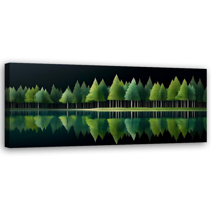 Obraz do salonu sypialni Feeby Zielony Las Krajobraz Natura 90x30 cm 1 szt