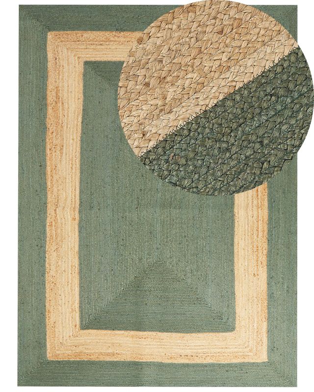 Dywan z juty 300 x 400 cm zielony Karakuyu 1 szt.