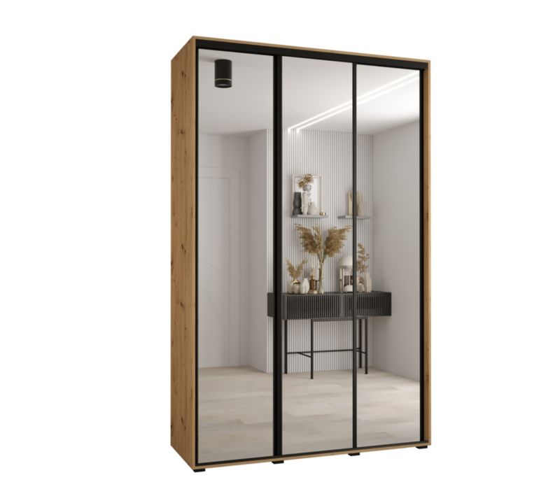 Szafa przesuwna Abiks DAVOS 2 wysoka szer.160cm gł.60cm artisan/artisan/czarny 1szt.