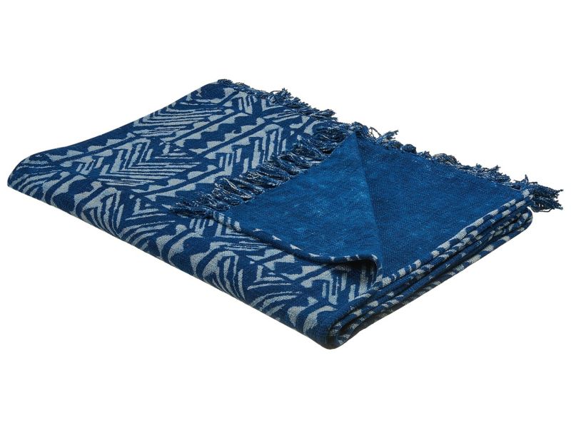 Koc Shivpuri Bawełna 130 x 180 cm Niebieski 1 szt.
