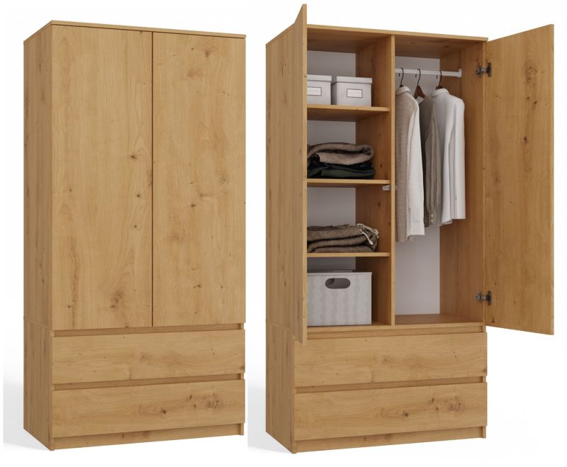 Szafa Topeshop SS-90 Dąb Artisan Garderoba 50x90x180 cm 1 szt.