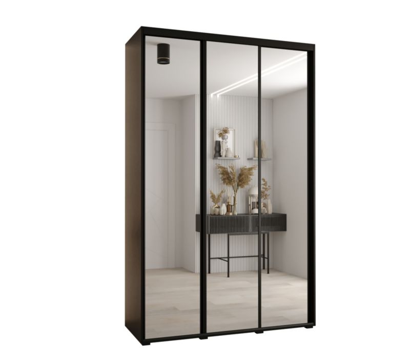 Szafa przesuwna Abiks DAVOS 2 wysoka szer.160cm gł.60cm czarny/czarny/czarny 1szt.