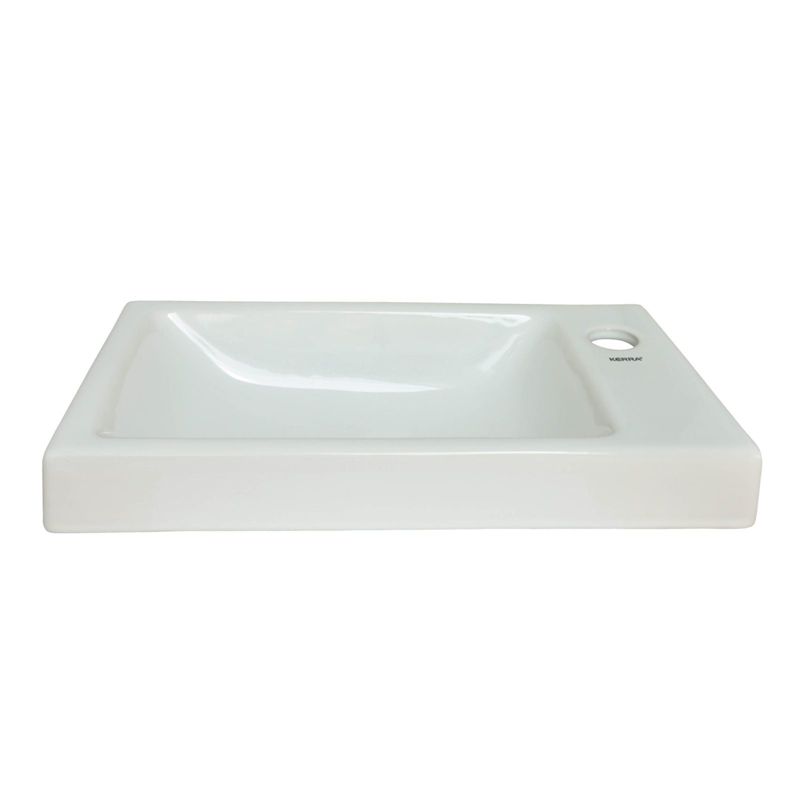 Umywalka wpuszczana w blat Kerra Rimini wersja prawa ceramiczna z otworem na baterię 1 szt.