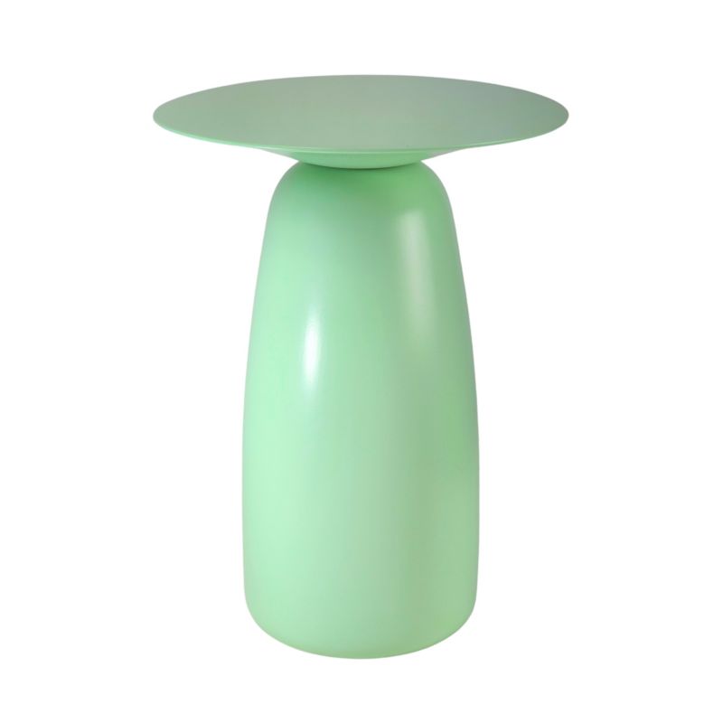 Stolik drewniany Kayani Baobab 44 śr. 32 cm pudrowa zieleń 1 szt.