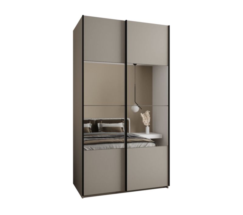 Szafa przesuwna Abiks LUX 4 wysoka szer.140cm kaszmir/kaszmir/czarny 1szt.