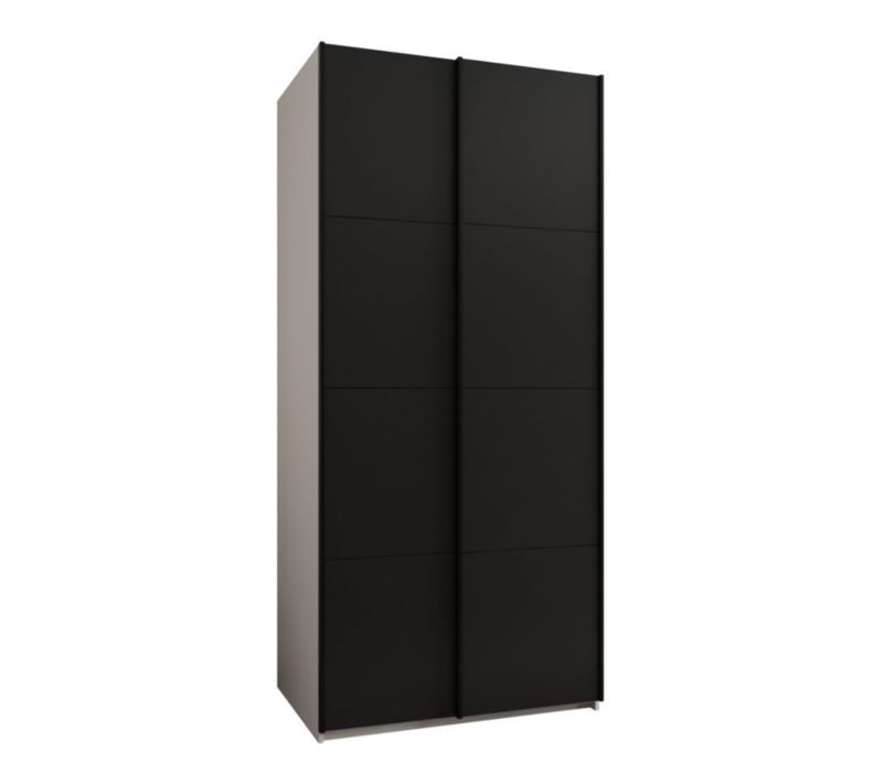 Szafa przesuwna Abiks LUX wysoka szer.100cm biały/czarny/czarny 1szt.