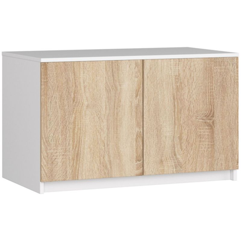 Nadstawka na szafę Akord S90 Biała 90 cm 2 drzwi kolor Dąb Sonoma mat 2 półki 90x51x55 cm 1 szt.