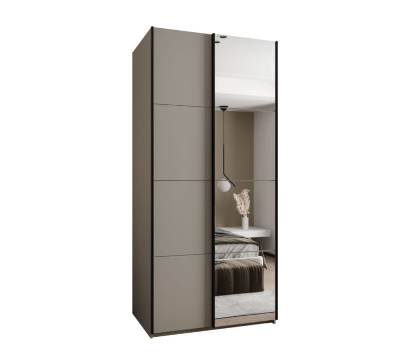 Szafa przesuwna Abiks LUX 3 wysoka szer.120cm kaszmir/kaszmir/czarny 1szt.