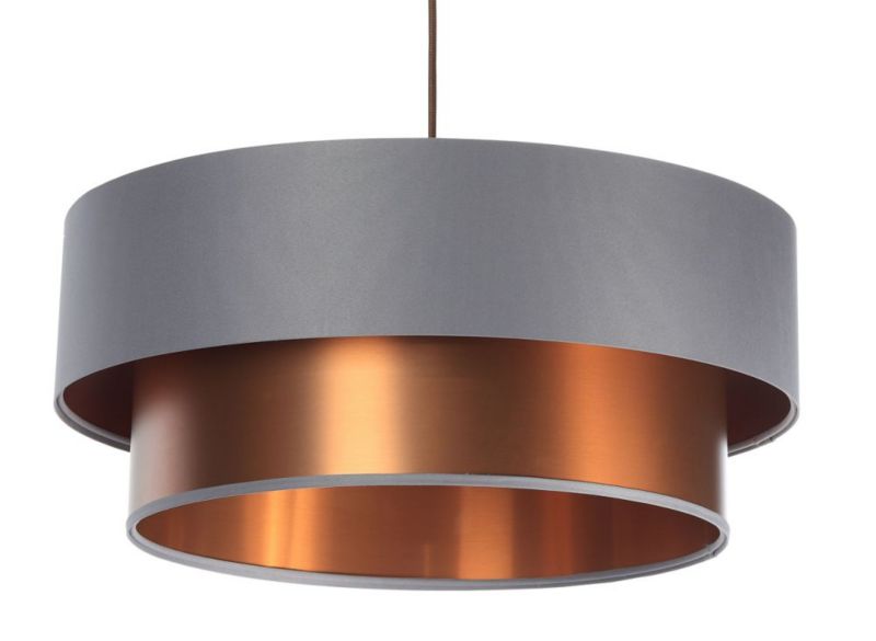 Lampa Bps Koncept wisząca DOUBLE GRAY 40 szara/miedziana 1 szt