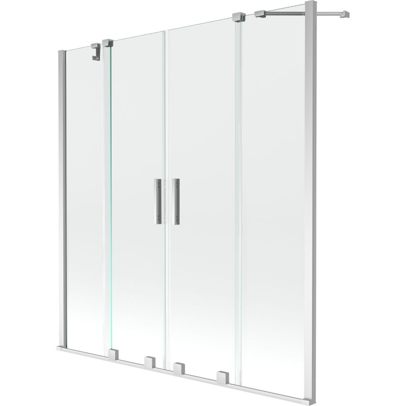 Parawan nawannowy ruchomy Mexen Velar transparent chrom 140x150 cm 1 szt.