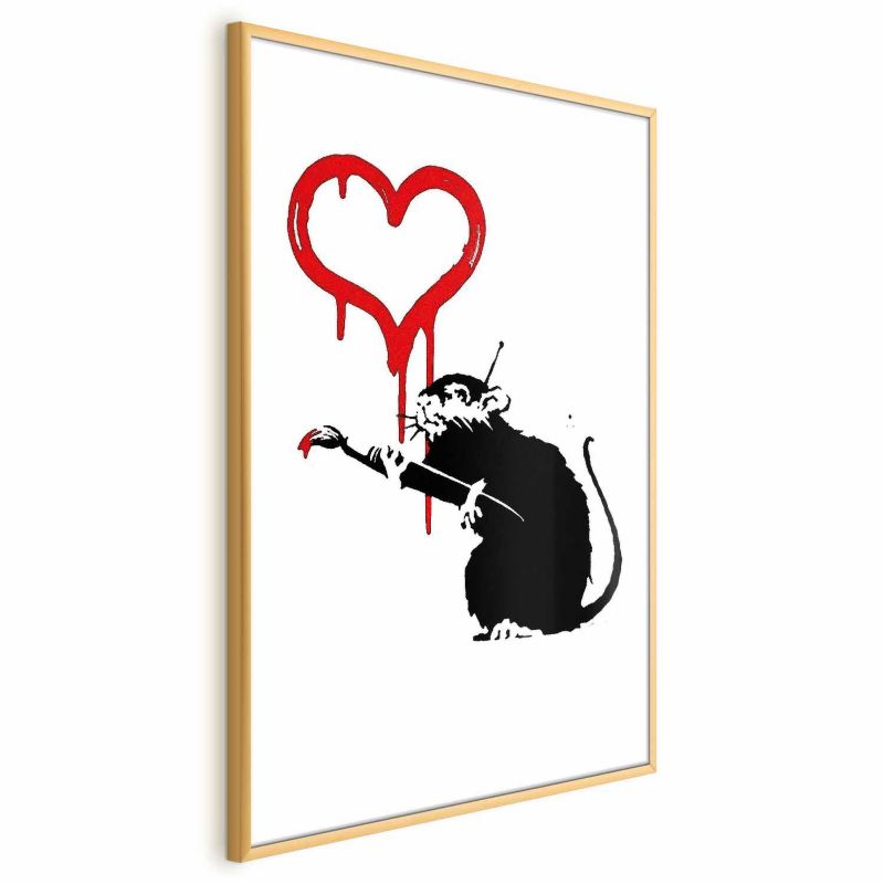 Plakat Artgeist Love Rat 21x30 cm z ramą złotą 1 szt