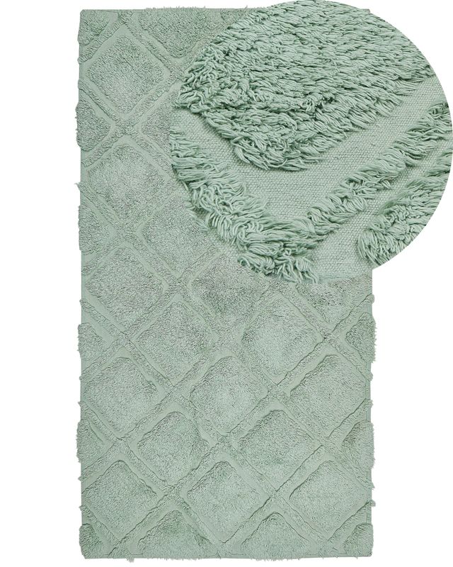 Dywan bawełniany 80 x 150 cm zielony Hatay 1 szt.