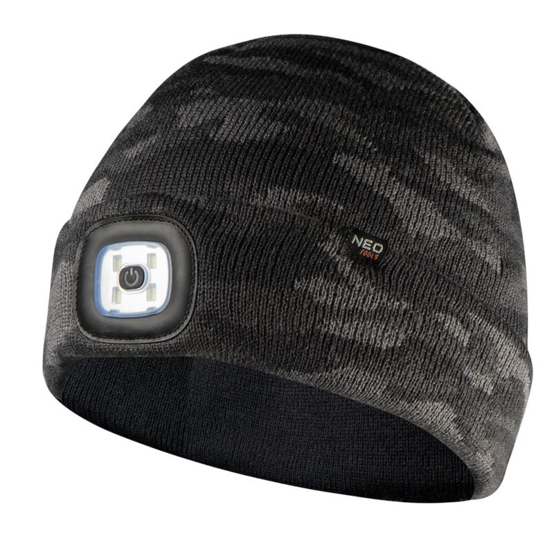 Czapka z latarką NEO TOOLS LED, dwuwarstwowa, CAMO URBAN 1 szt