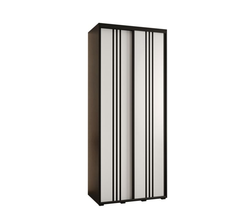 Szafa przesuwna Abiks DAVOS 6 wysoka szer.100cm gł.60cm czarny/biały/czarny 1szt.