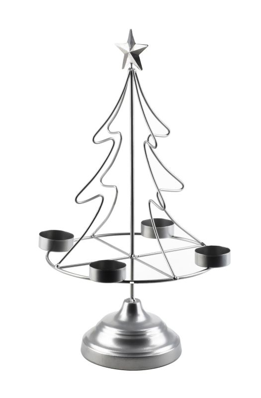 Świecznik MONDEX SANTA 235 x 380 x 110 mm Srebrny 1 szt.