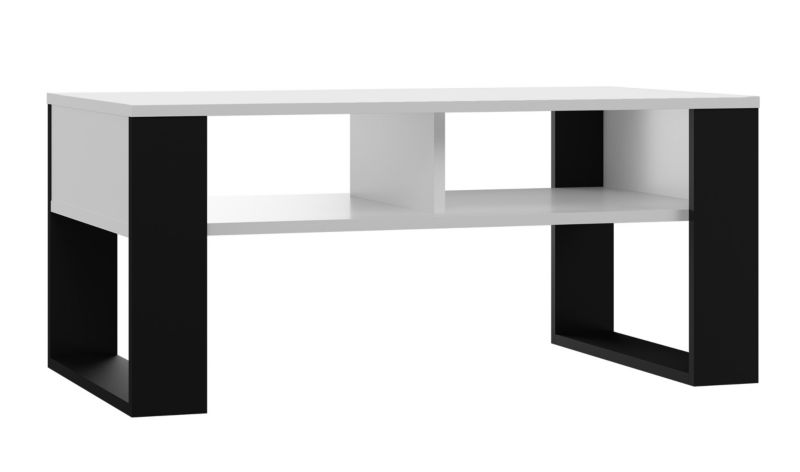 Stolik Kawowy Topeshop Ława Modern 2P Biel Czerń 58x90x50 cm 1 szt.