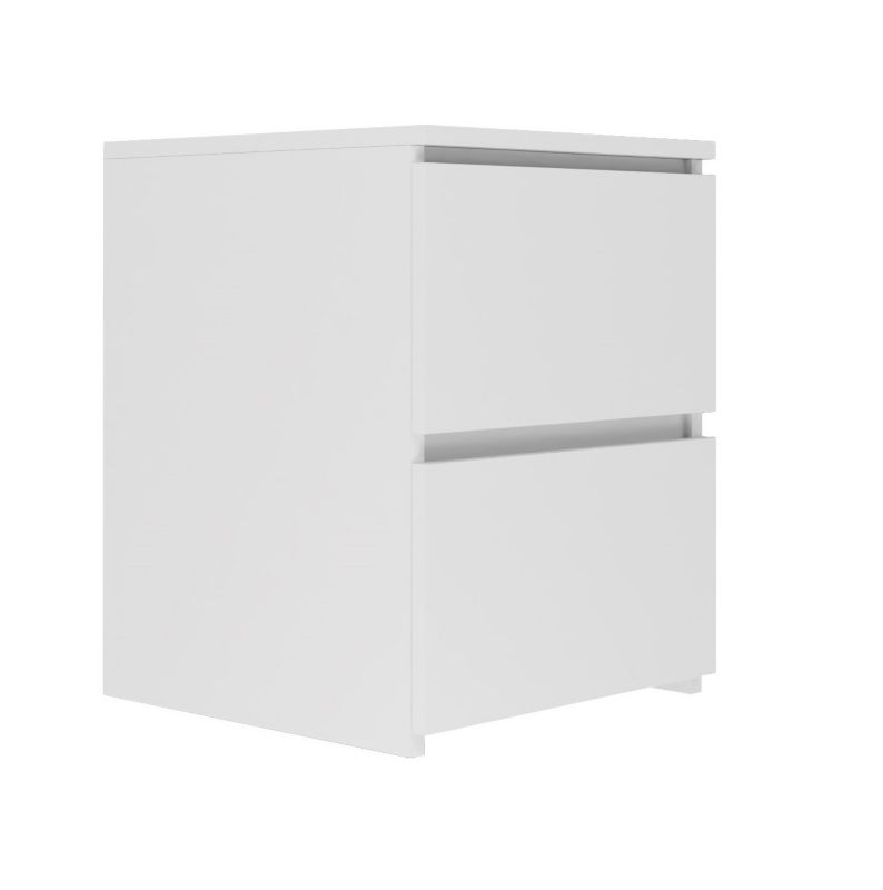 Szafka Nocna Topeshop W2 Stolik Nocny 2 Szuflady Biały 40x40x52 cm 1 szt.