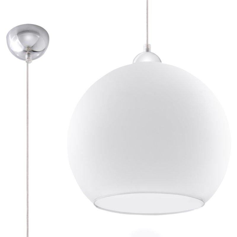 Lampa wisząca Sollux Lighting BALL biała 1 szt.