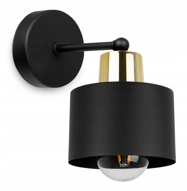 Lampa ścienna kinkiet Light Home LH Panta 1x E27 60W krótki czarny 1szt.