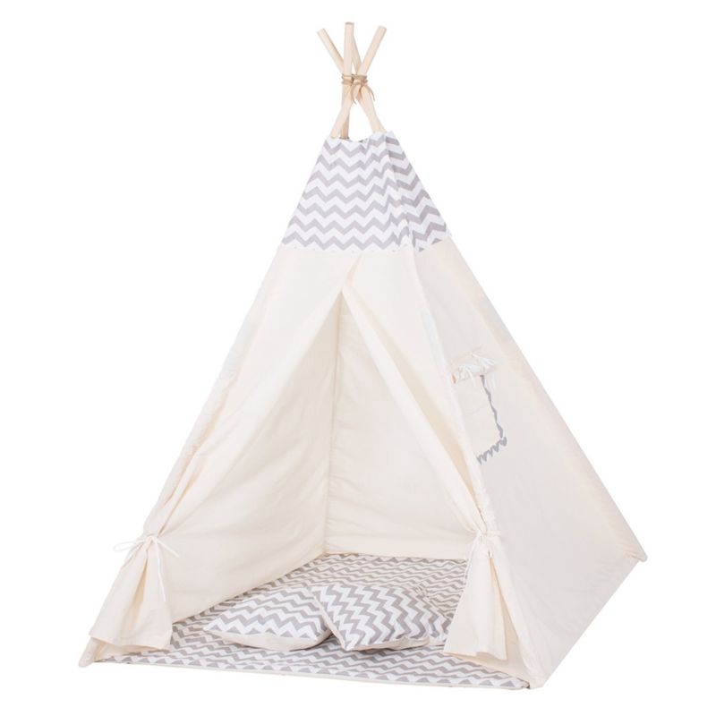 Namiot Tipi dla dzieci Springos szary w zygzaki XXL 1 szt.