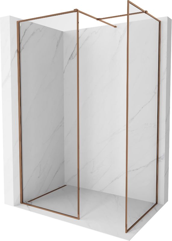 Ścianka prysznicowa walk-in Mexen Kioto-F różowe złoto 150x120 cm 1 szt.