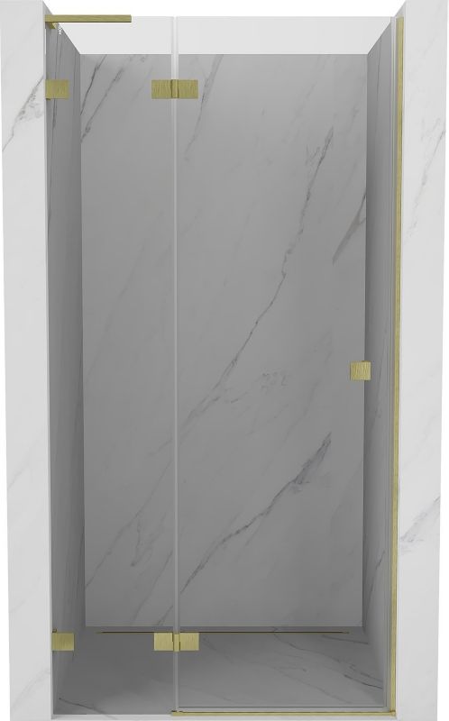 Drzwi prysznicowe uchylne Mexen Lunar L złoty szczotkowany 90 cm 1 szt.