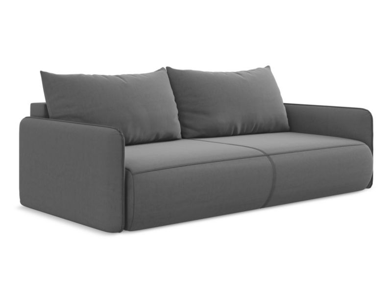 Kanapa 3-osobowa z funkcją spania Makamii Nanea z weluru 216x105 cm szary 1 szt.