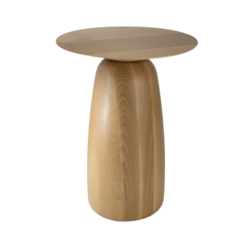 Stolik drewniany Kayani Baobab 44 śr. 32 cm lakier naturalny 1 szt.