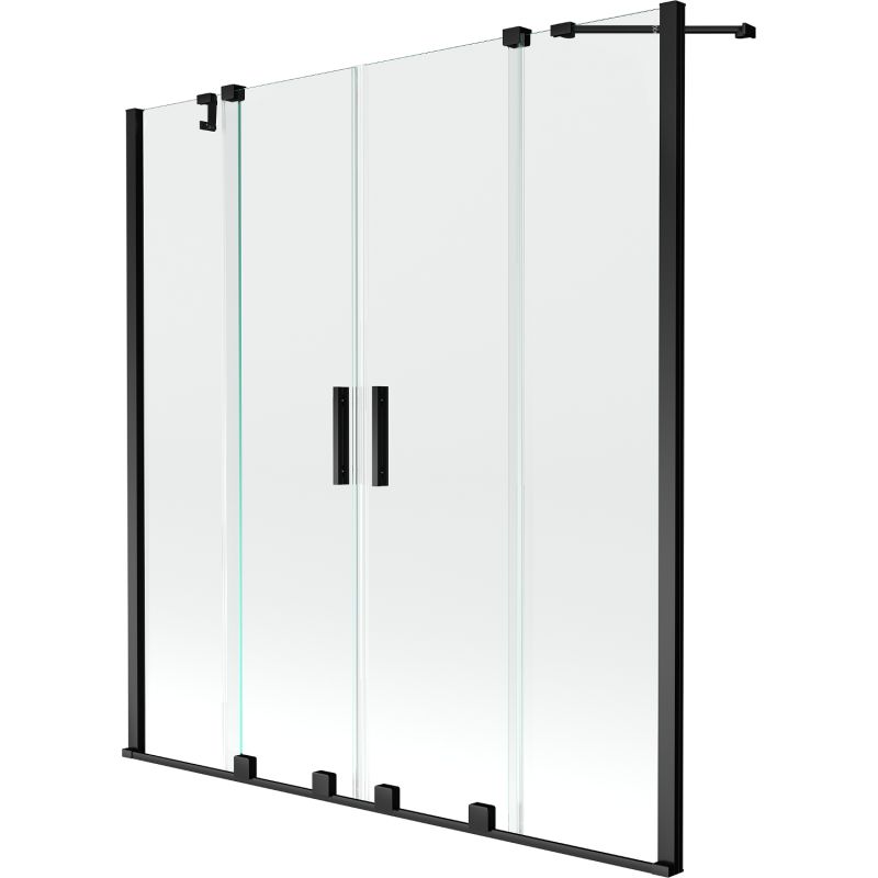 Parawan nawannowy dwuskrzydłowy Mexen Velar czarny 150x150 cm 1 szt.