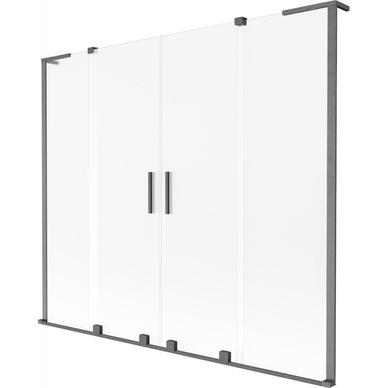 Parawan nawannowy przesuwany Mexen Velar L szron gun gray 170x150 cm 1 szt.