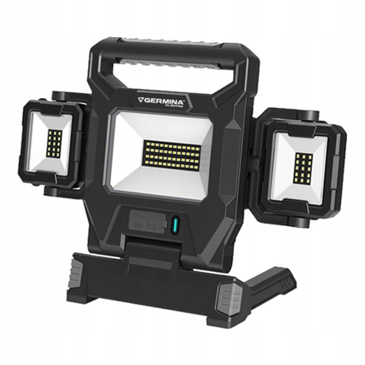 Lampa robocza Germina akumulatorowa naświetlacz LED 40W+2x5W + power bank 1szt.