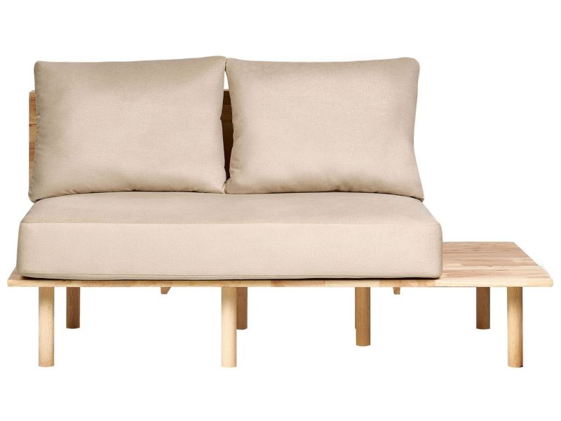 Sofa 2-osobowa ze stolikiem beżowa Salo 1 szt.