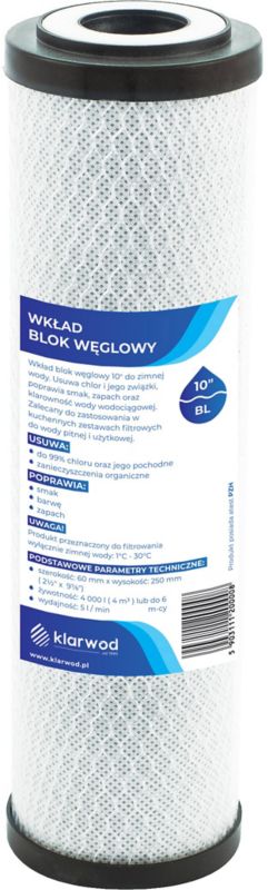 Wkład węglowy Klarwod do filtra 10 BL