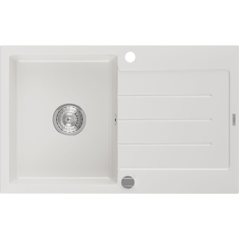Zlewozmywak wpuszczany Mexen Bruno 1-komorowy biały 795x495 mm 1 szt.