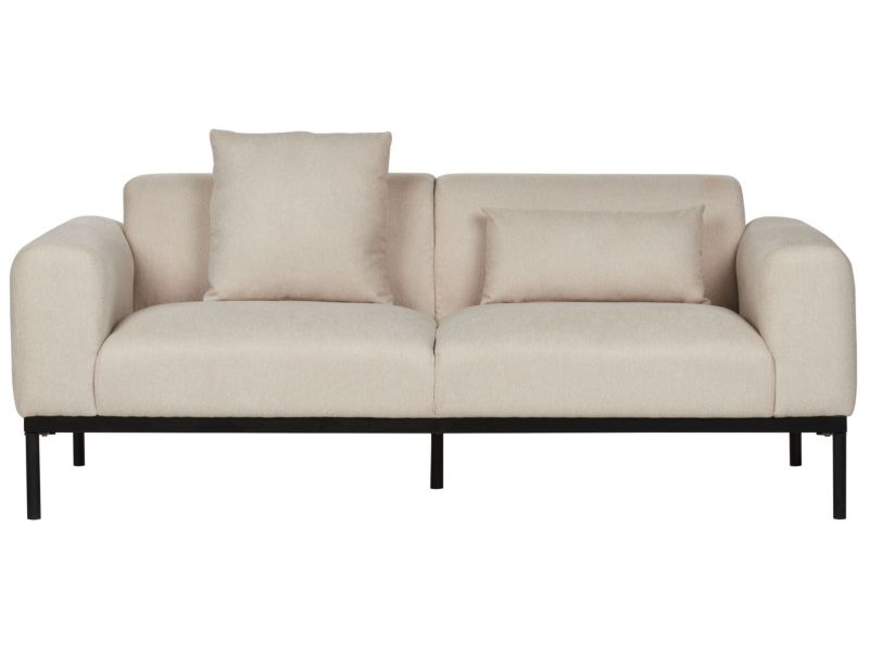 Sofa 2-osobowa len syntetyczny beżowa Malmos 1 szt.