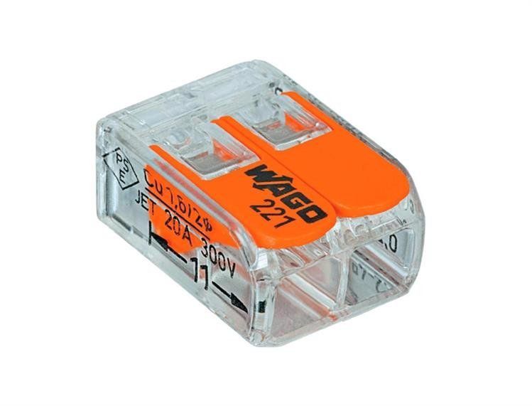 Złączka uniwersalna Wago szybkozłączka z dźwigniami zwalniającymi compact 2x0,2-4mm 221-412 50szt.