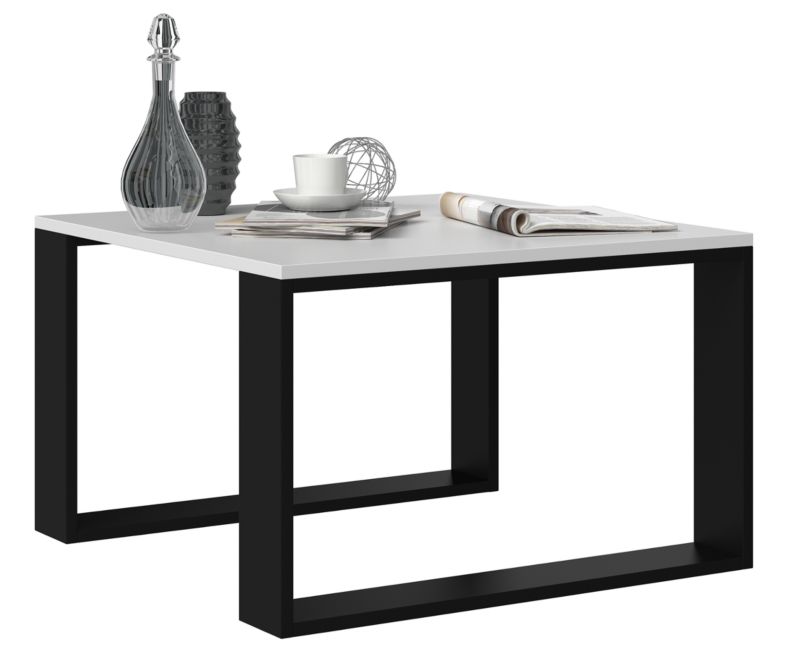 Stolik Kawowy Topeshop Ława Loft Modern Mini Biało-Czarny 67x67x40 cm 1 szt.
