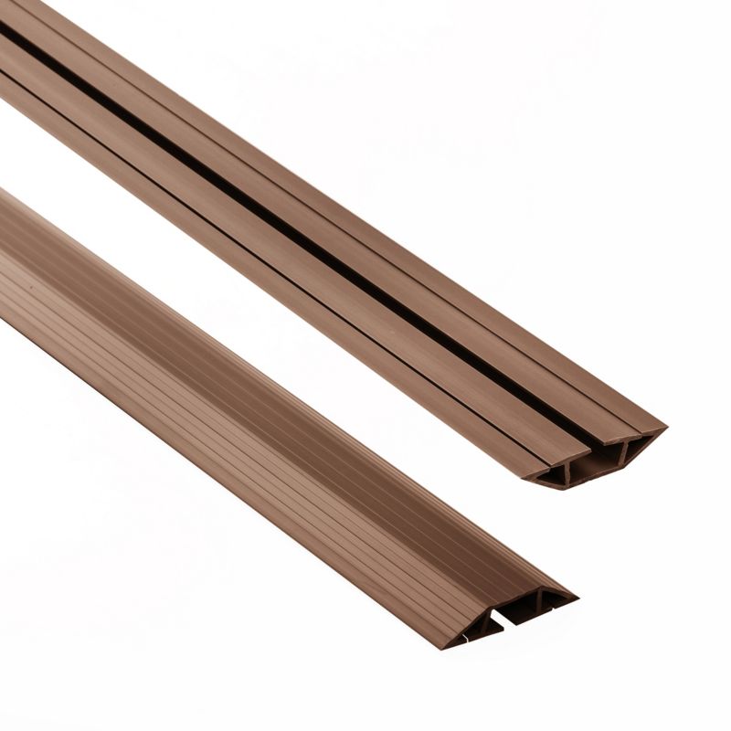 Listwa kablowa maskująca PCV 10x80mm, QUEST, trapezowa, maskownica kabli, brąz, 2m