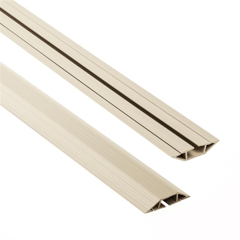 Listwa kablowa maskująca PCV 10x80mm, QUEST, trapezowa, maskownica kabli, beż, 2m