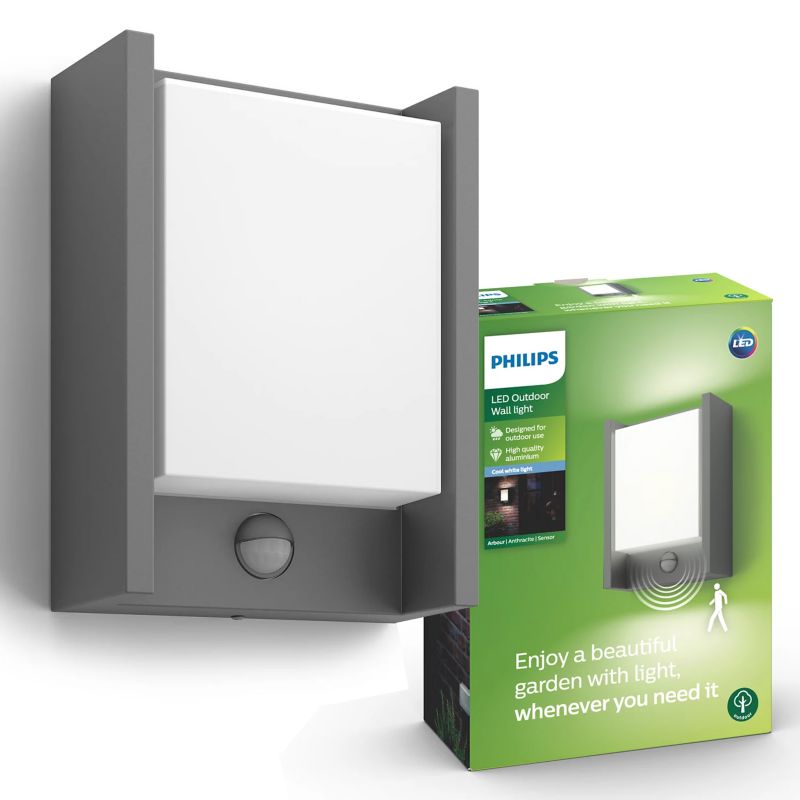 Lampa elewacyjna Philips LED antracyt 6W z czujnikiem ruchu Arbour Philips 1szt.