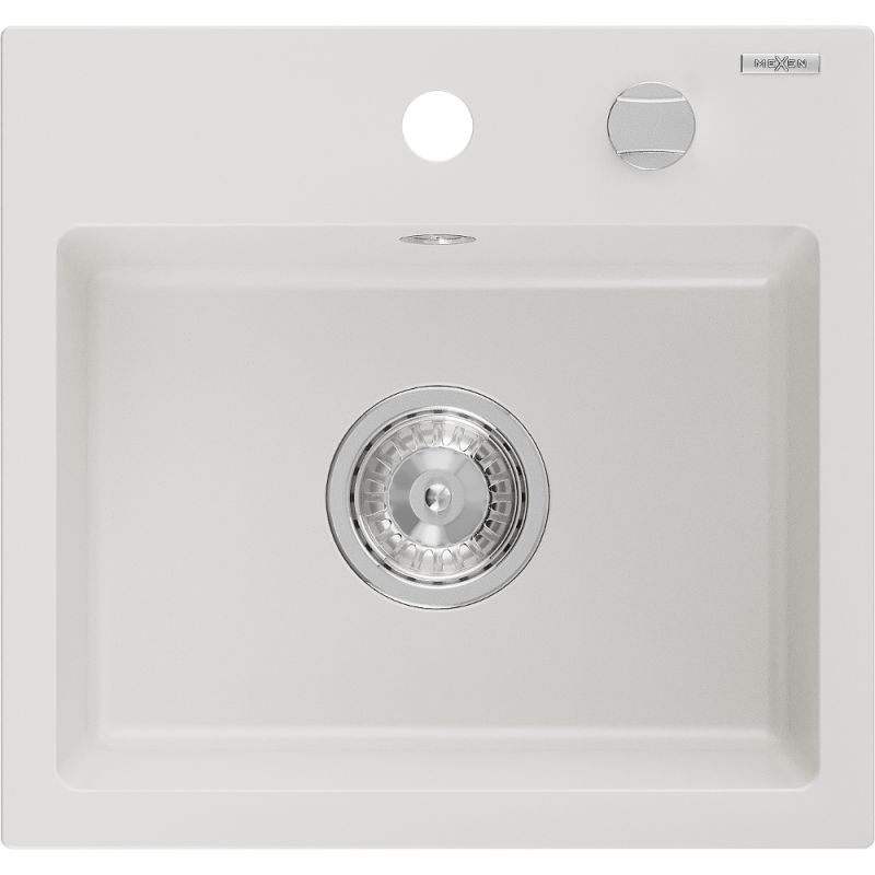 Zlewozmywak wpuszczany Mexen Milo 1-komorowy biały 435x410 mm 1 szt.