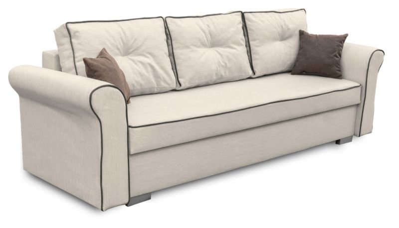 Sofa rozkładana z pojemnikiem na pościel Bonni Pele Kremowa 1 szt.