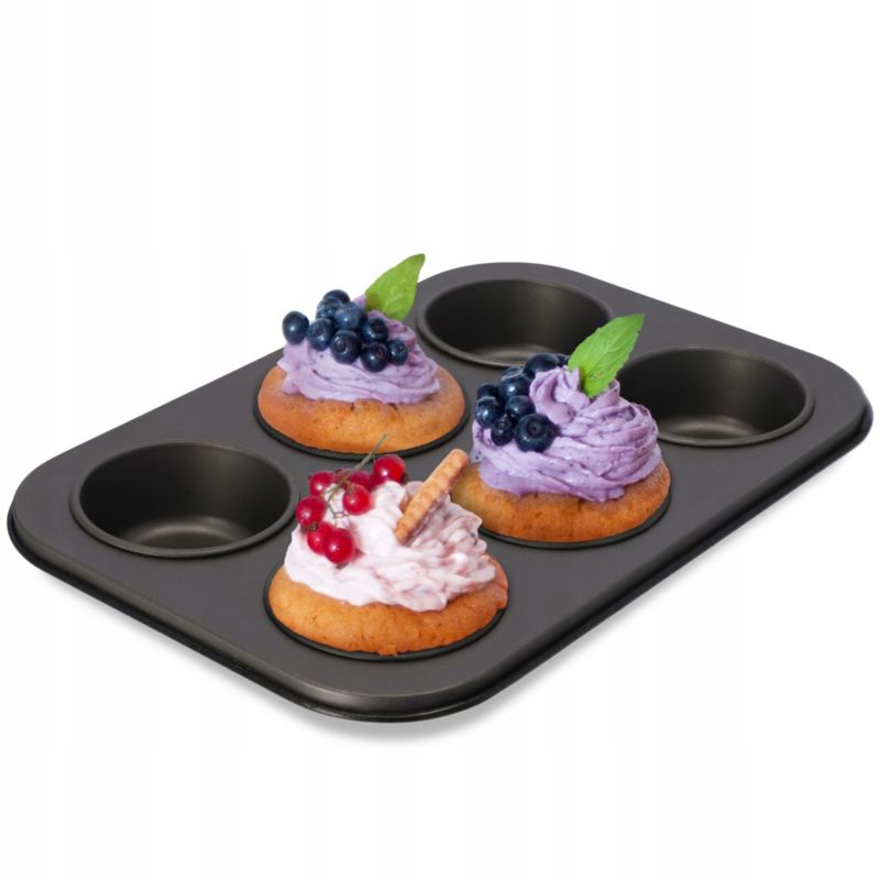 Forma KADAX Blacha Na muffinki Babeczki Nieprzywieralna Czarny 1 szt.