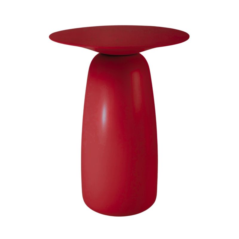 Stolik drewniany Kayani Baobab 44 śr. 32 cm bordowy 1 szt.