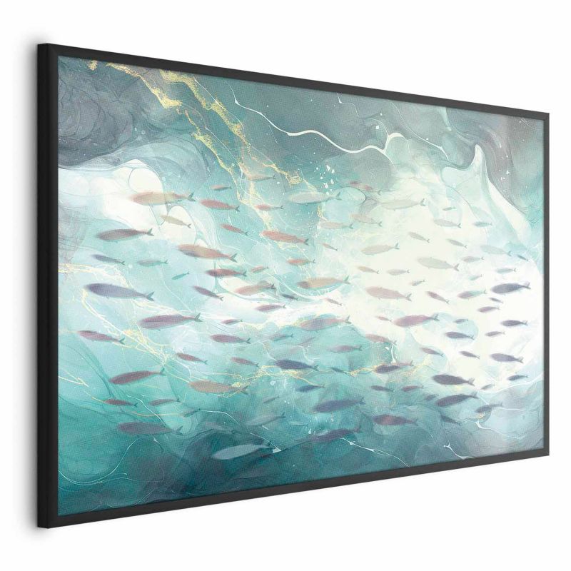 Plakat Artgeist Ławica ryb 30x21 cm z ramą czarną 1 szt